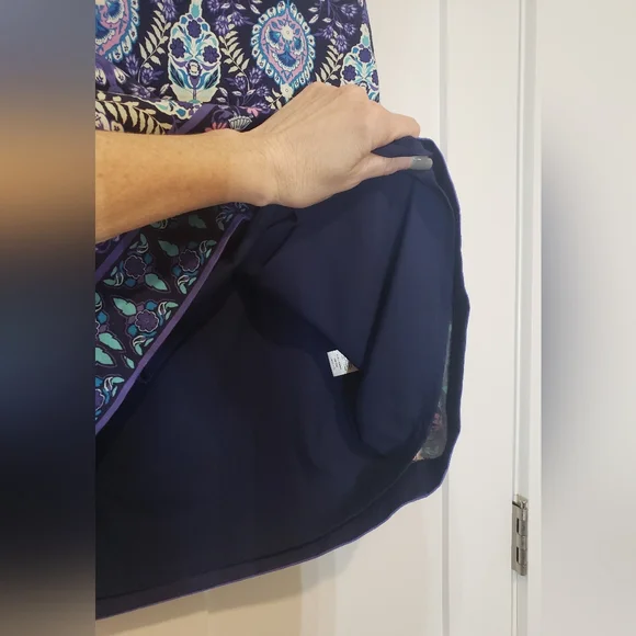 Talbots Cotton Canvas A Line Skirt Medallion & Floral Print W/Stretch Size 18 - Picture 5 of 6